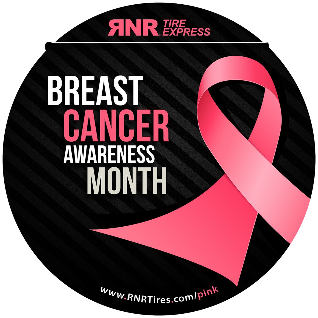 Breast Cancer Awareness tire center graphic